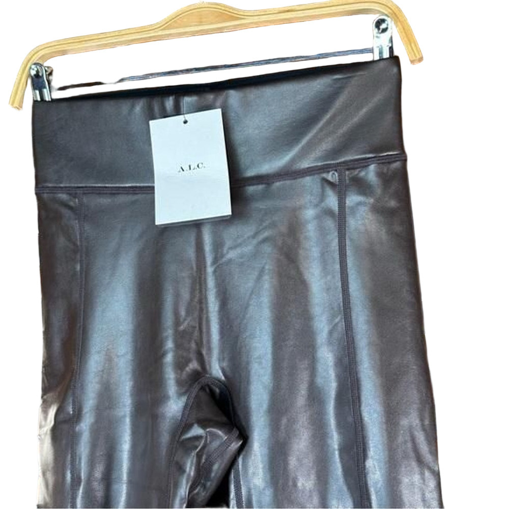 A.L.C. Vegan Leather Leggings Chocolate Brown Size 2 NWT - Picture 4 of 10